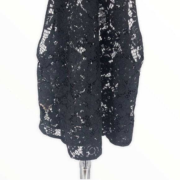 Free People Black Sweet Meadow Dreams Lace Sleeveless High Neck Top size Small - Picture 7 of 13